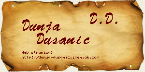 Dunja Dušanić vizit kartica